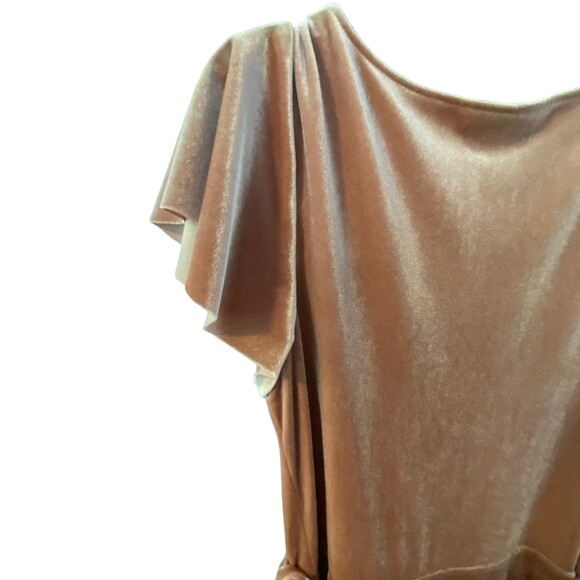 After Six 1538 Size large Velvet Long Maxi Wrap pockets Dress Tawny Rose - Picture 8 of 9